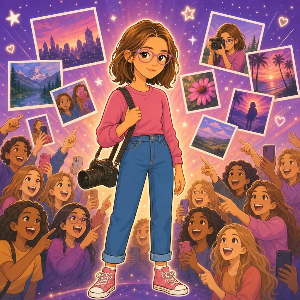 An illustrated interior page from Main Character Moment, an example Onceling book.