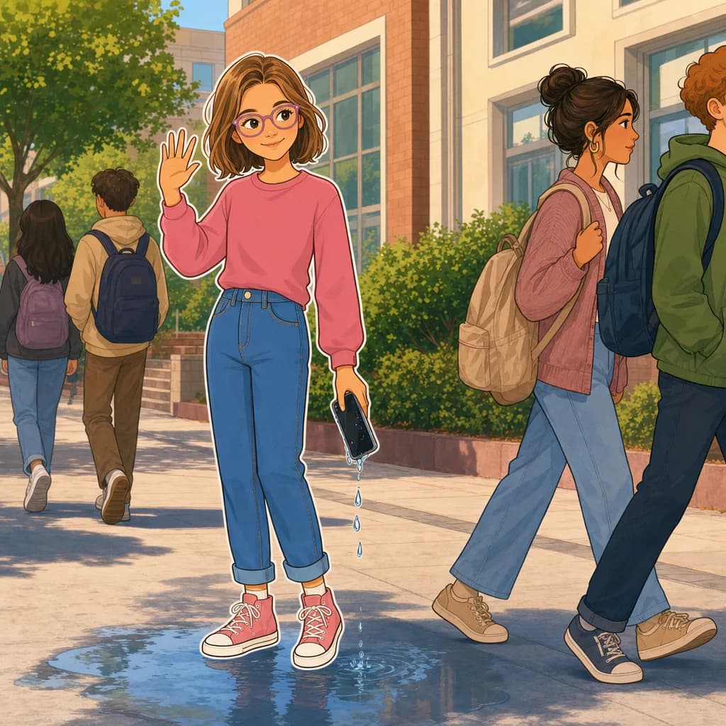 An illustrated interior page from Main Character Moment, an example Onceling book.