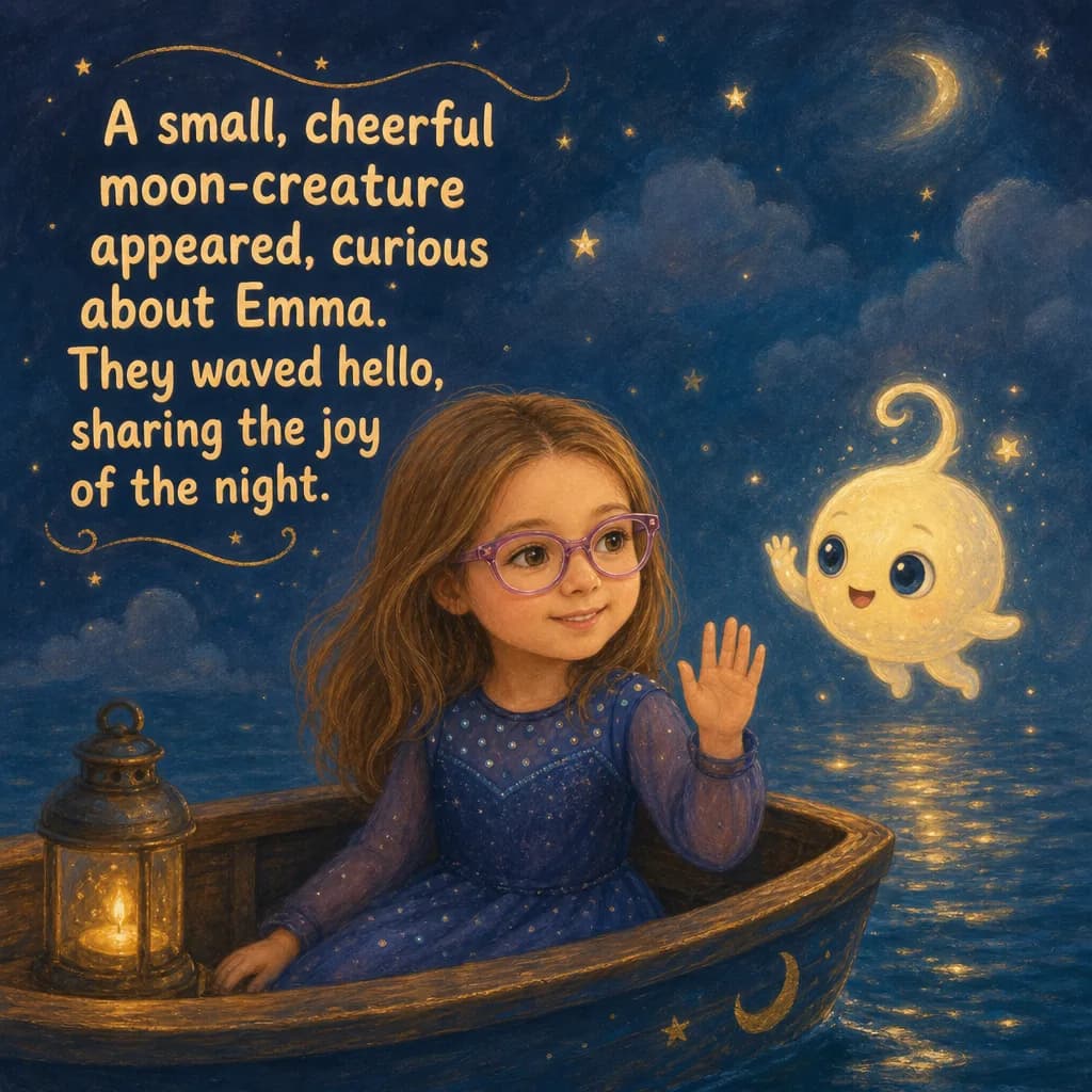 An illustrated page from The Starlight Adventure with the story's words lettered directly into the artwork.